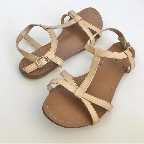 Old Navy Tan Nude Gladiator Sandals Size 7 - Picture 4 of 5